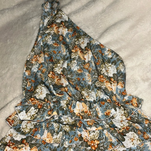 😍Shein Floral Dress with Blue and Orange Accents size medium - Picture 2 of 6
